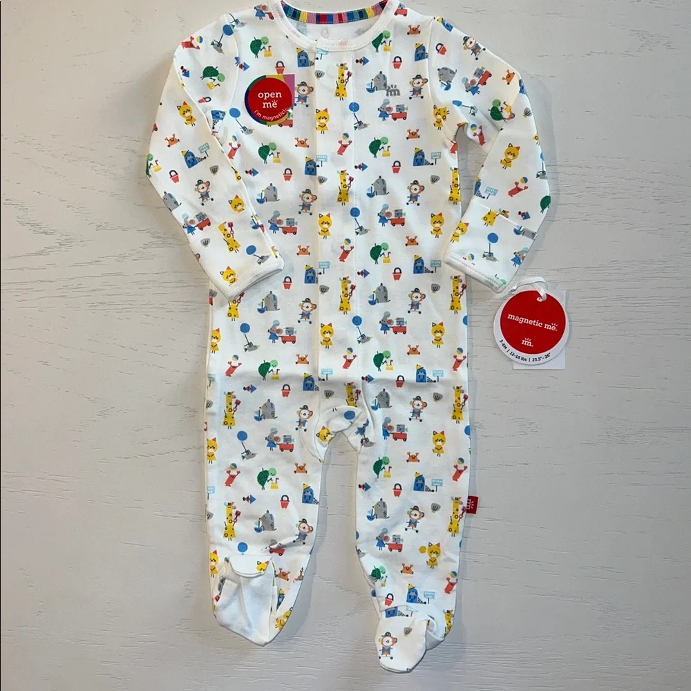 Magnetic Me Seaside Sand Squad Organic Cotton Footie 6-9 9-12 12-18 months